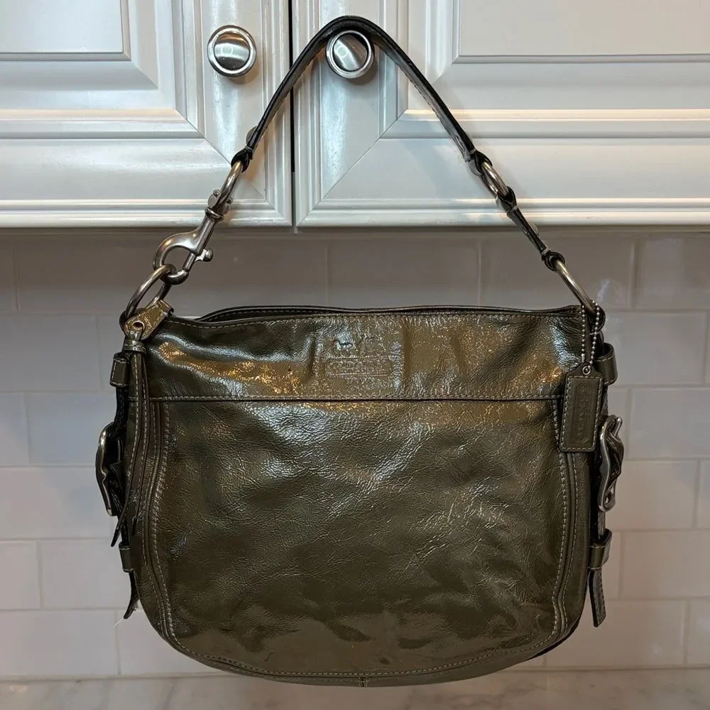 Coach Bag Handbag Purse Leather Zoe Shoulder Tote Patent Bag Pocketbook